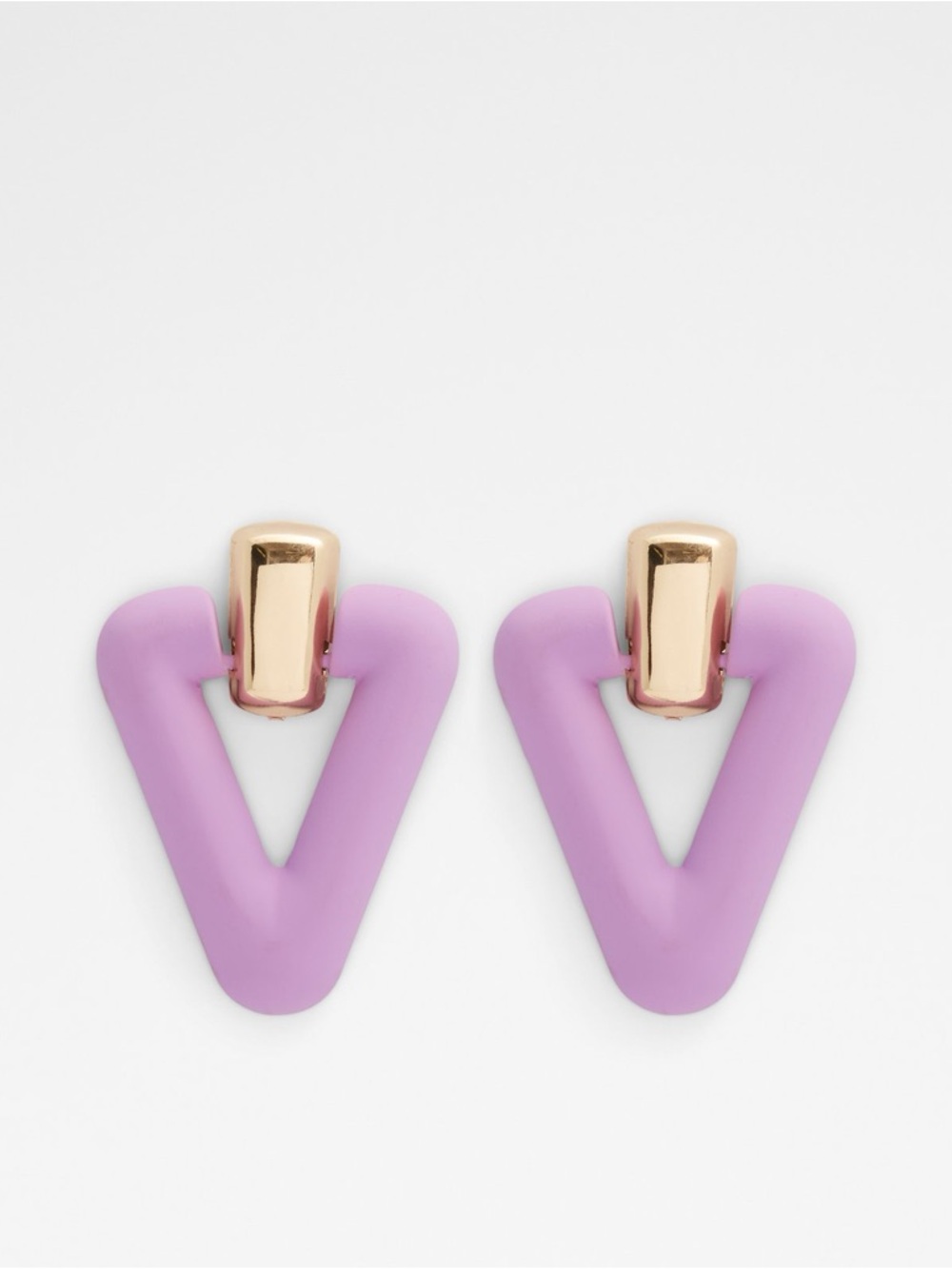 Aldo Lilac V-Shaped Drop Earrings with Gold-Tone Accent